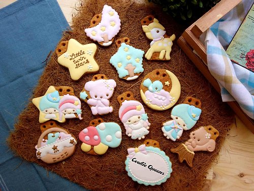 Cookie Queens 餅乾皇后 【Pinkoi x Sanrio】正版/kikilala雙子星/收涎餅乾/森林系/客製