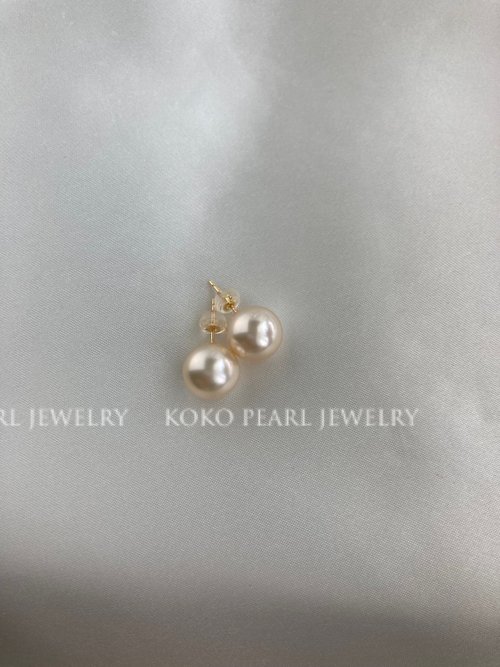 new❣️ 南洋真珠イエローパール　ロングピアス　　大玉12ミリ　Q8 new❣️ 南洋真珠イエローパールロングピアス大玉12ミリQ8