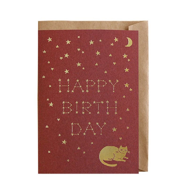 真夜中の雑貨店 - Birthday Card (Cat) - การ์ด/โปสการ์ด - กระดาษ 