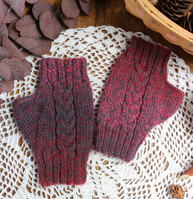 手作-歐風漸層-毛線手編織手套 - 手套 - 羊毛 多色