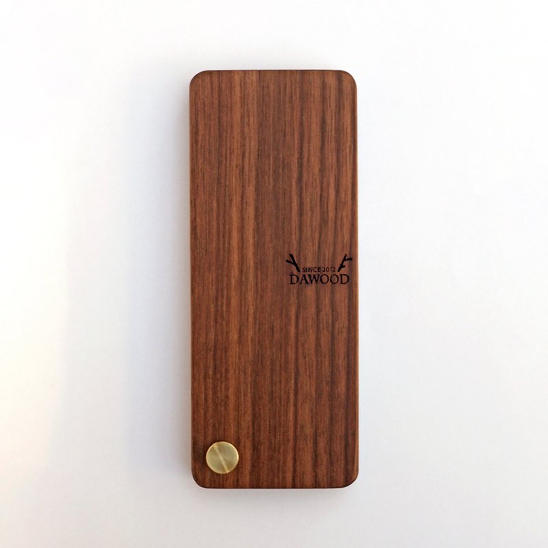 Narrow version of walnut solid wood business card case / business card holder / custom lettering / custom engraved / customized - ที่เก็บนามบัตร - ไม้ สีนำ้ตาล