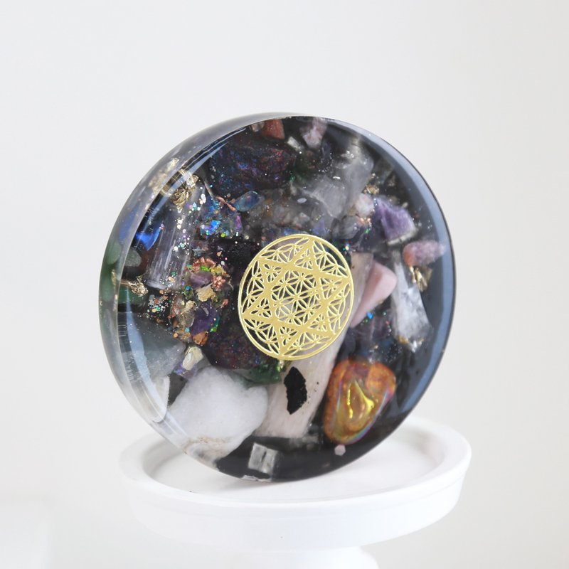 10cm奧根能量盤 ~ 生命之星圖騰 - 擺飾/家飾品 - 水晶 黑色