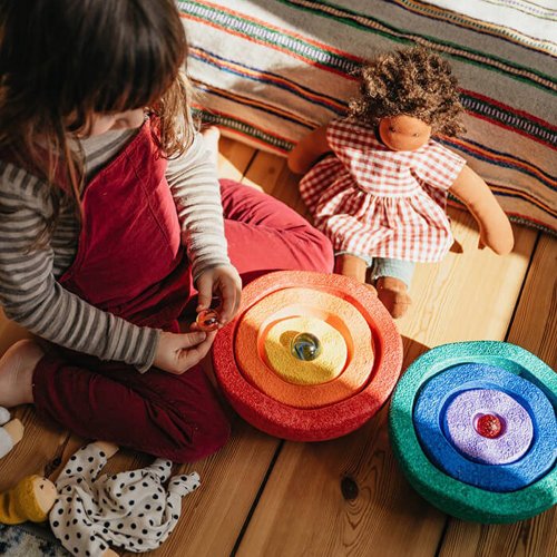 Little Wonders 親子概念店 Stapelstein - 馬卡龍堆疊碗大套組 - Rainbow Classic