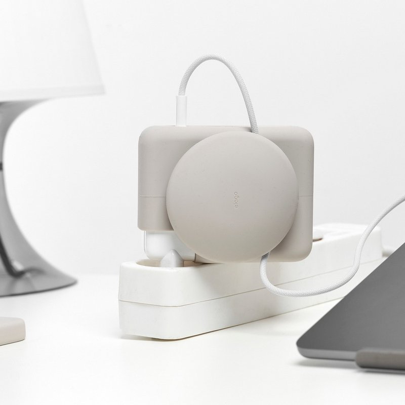 elago Apple MacBook電源轉接器保護套 (含收線盤) - 電腦配件 - 矽膠 卡其色
