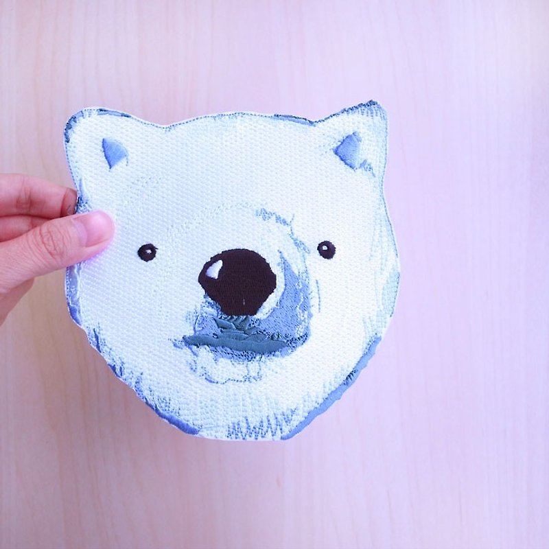 Hello ~ polar bear, embroidered cloth stickers - Knitting, Embroidery, Felted Wool & Sewing - Thread 
