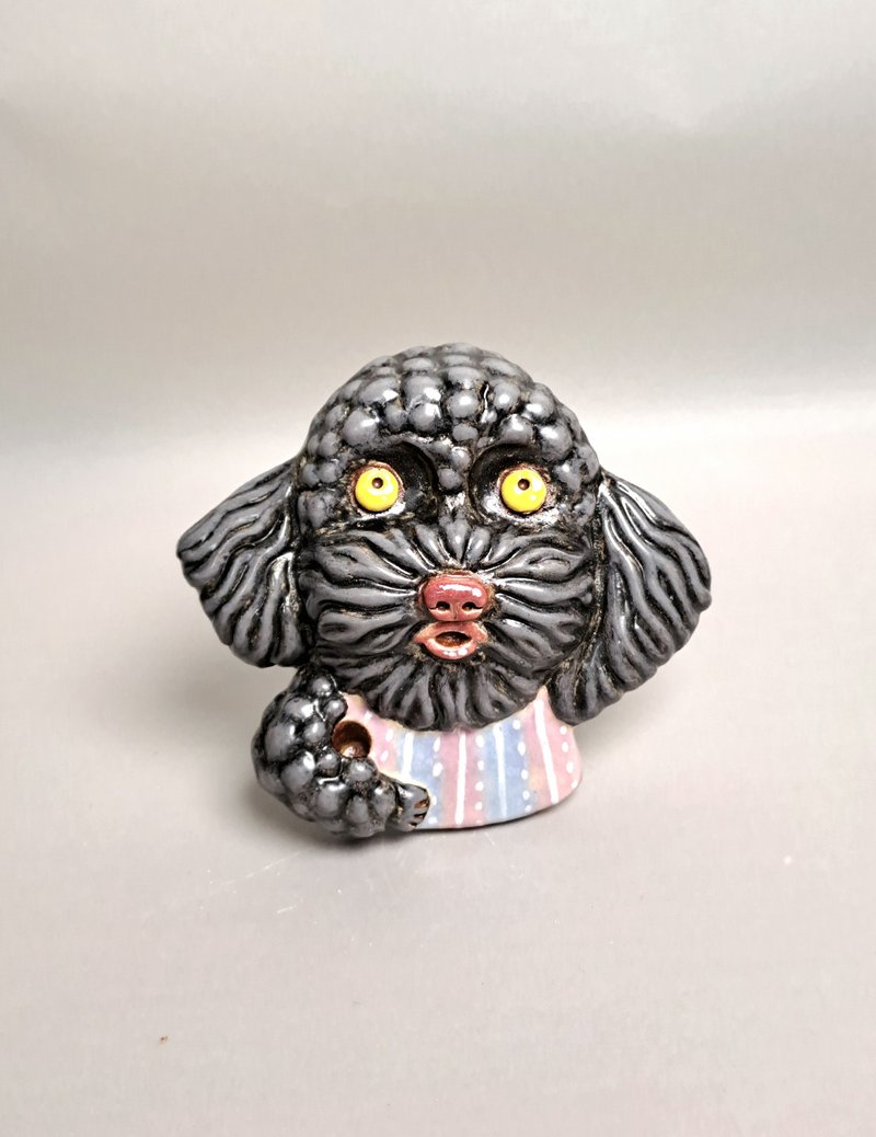 貴賓犬擴香器05(手工陶製品) - 香氛/精油/擴香 - 陶 白色