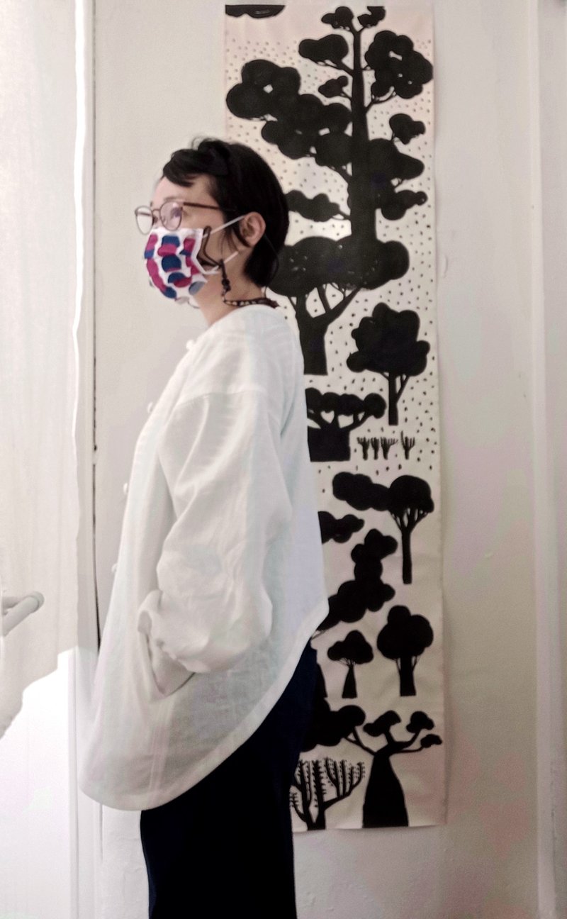 中性寬袖前長後短襯衫--米白亞麻 - 女襯衫 - 棉．麻 白色