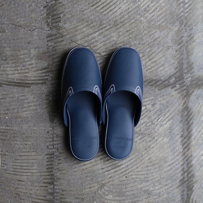 CLOAKROOMS OF .Fuller 室內拖鞋 basic設計款-懶人BLUE (藍) - 室內拖鞋 - 人造皮革 藍色
