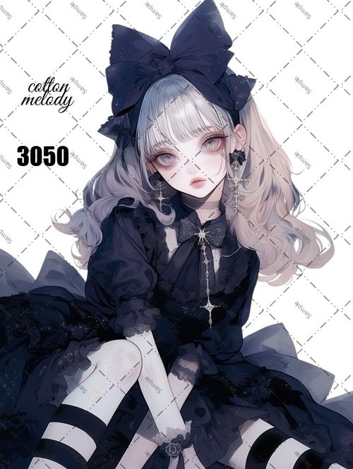 cotton-melody nene様コラボ企画対象 original sticker No.N3050 人物ステッカー オリジナルステッカー cotton melody