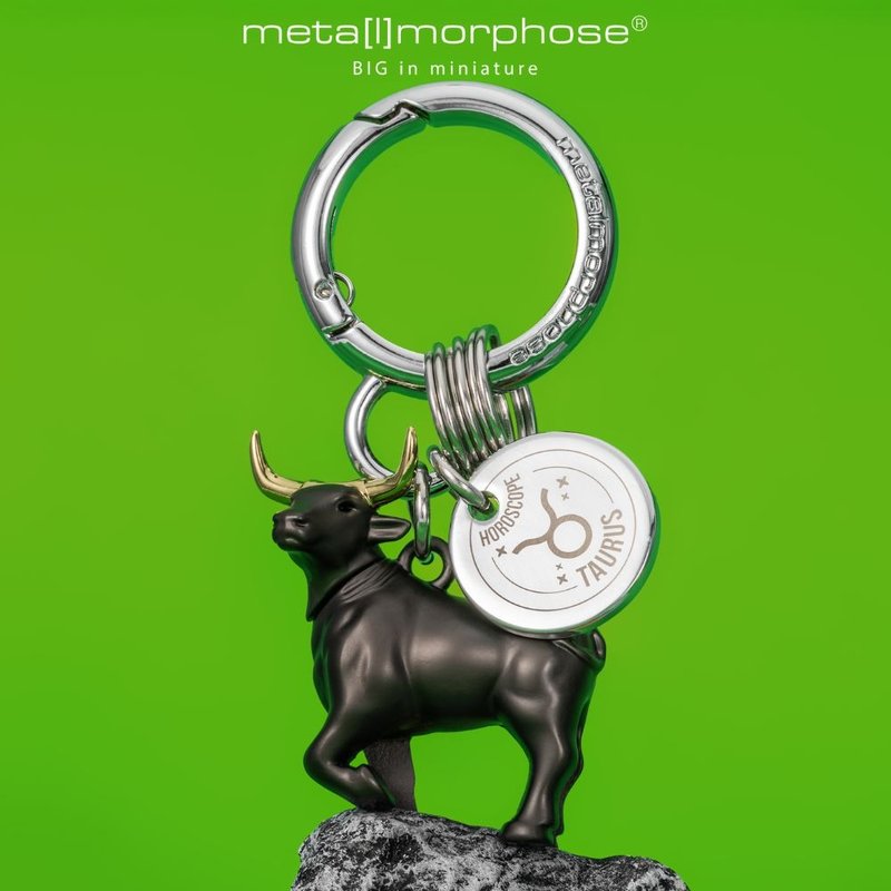 【Metalmorphose】MTM金牛座鑰匙圈 生日禮物/禮品/精緻吊飾 - 吊飾 - 其他金屬 黑色