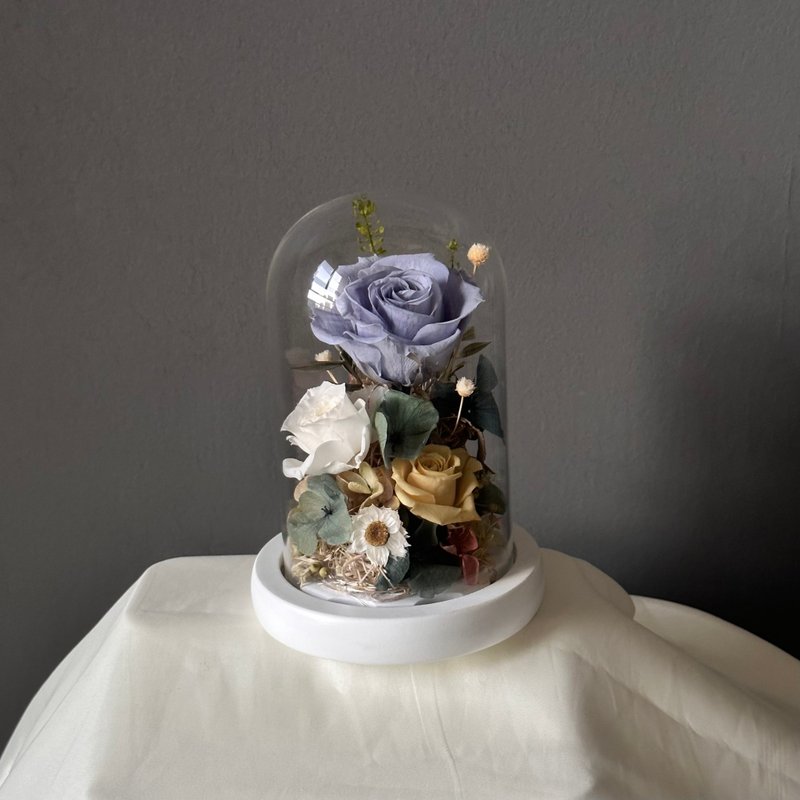 Grace Series-Eternal Life Bell Jar - Dried Flowers & Bouquets - Plants & Flowers Blue