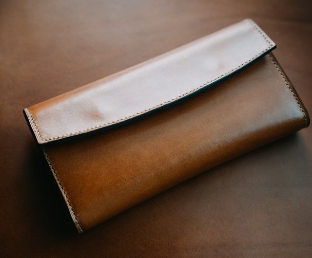 Italy Buttero Leather Long Wallet / Handmade - Shop Macondo