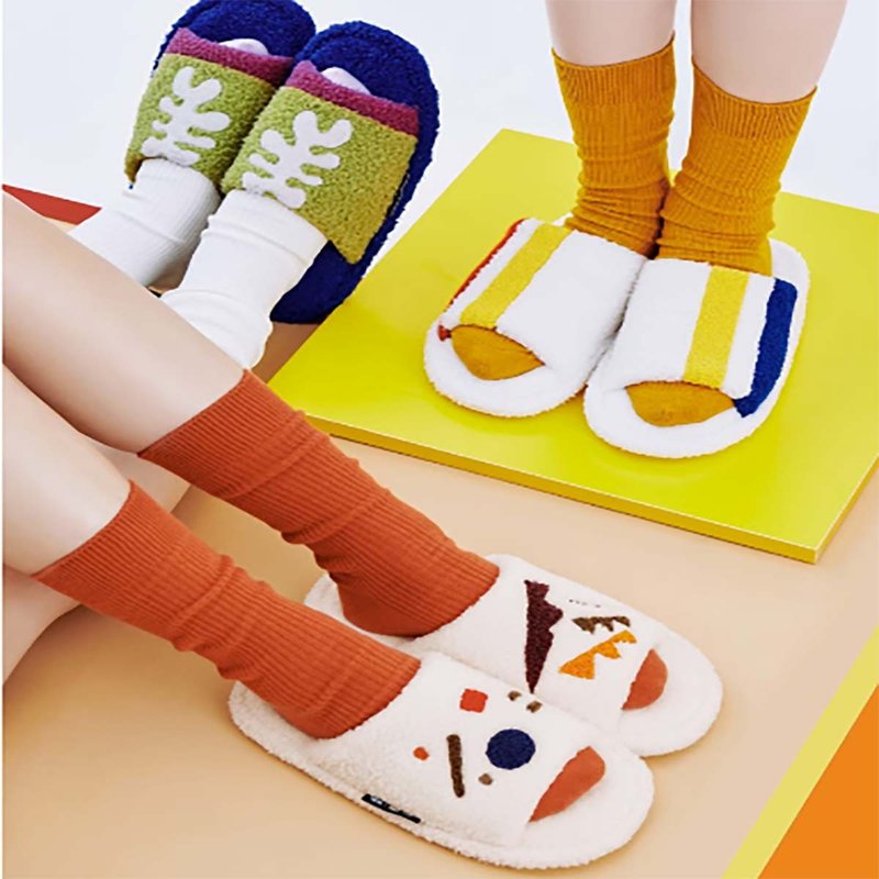 [Free Shipping] Pompidou Center Joint Series Four Seasons Slippers Open Couple Models Lying Island - Other - Other Materials Multicolor