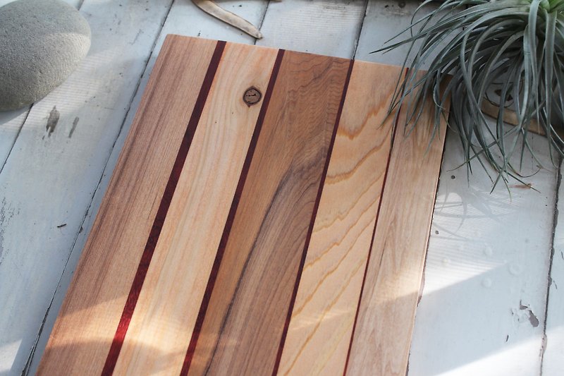 Handmade wooden plate tray / Vietnamese elm, African rosewood _ limited edition - จานเล็ก - ไม้ สีนำ้ตาล