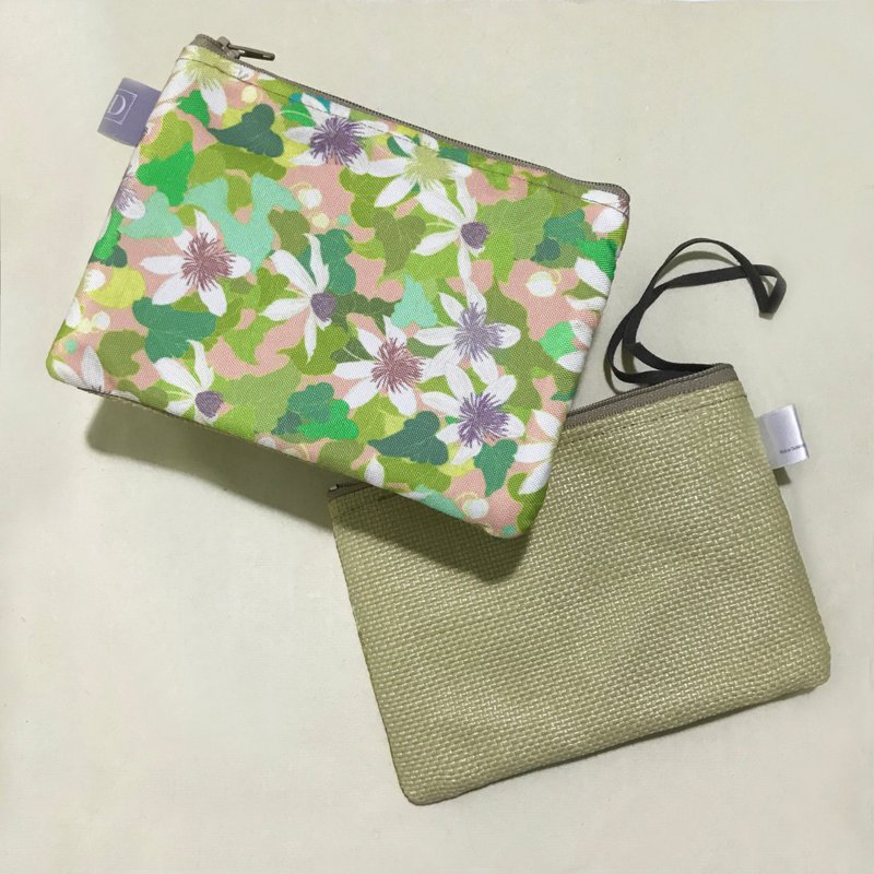 Clematis Akoensis Coin Purse - Coin Purses - Cotton & Hemp Pink