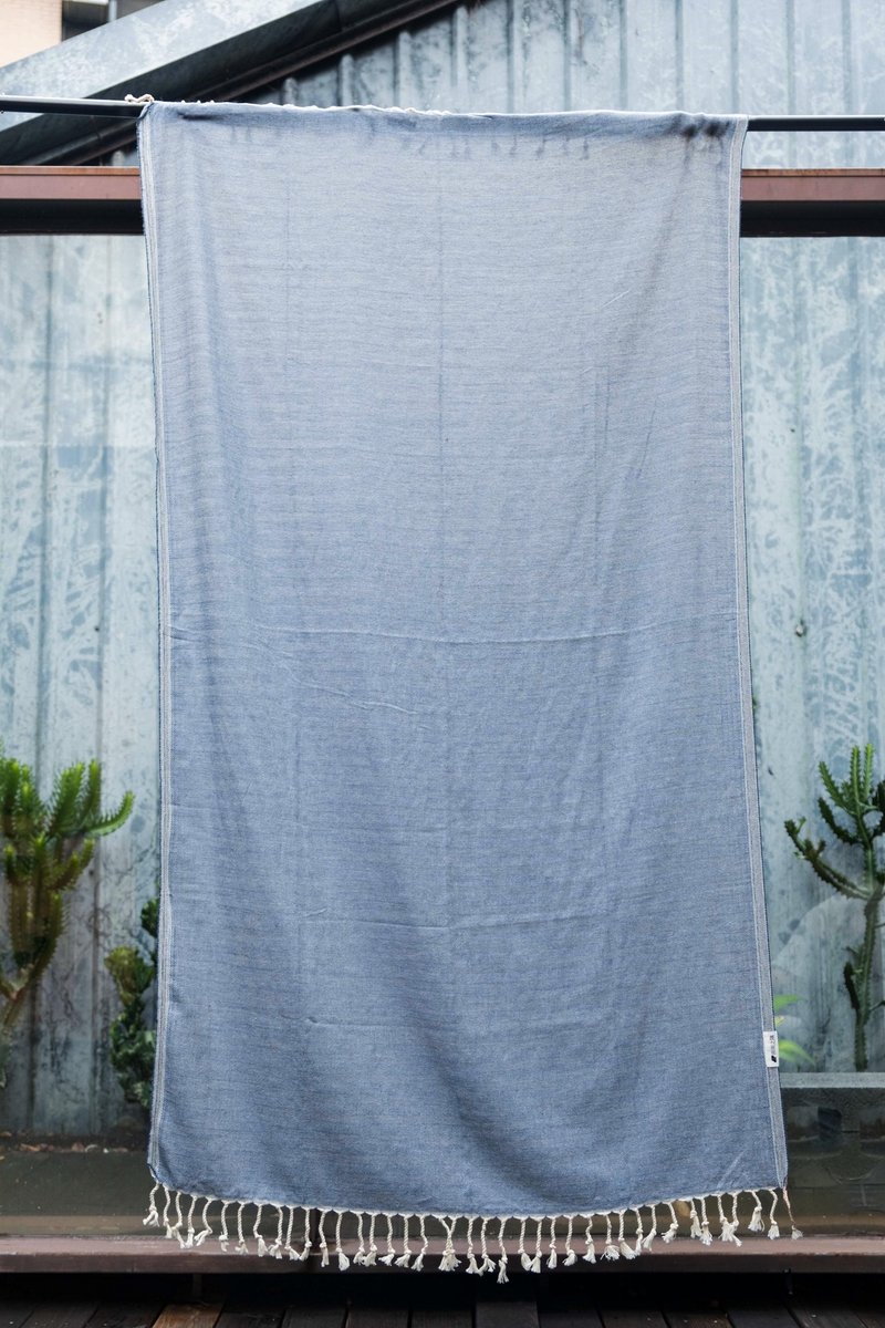 Buldan Peştamal - Simple-Blue - Turkey - ผ้าพันคอ - ผ้าฝ้าย/ผ้าลินิน สีน้ำเงิน