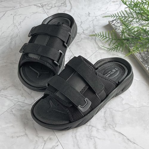富發牌古著鞋 FUFASHOES 可調式運動風輕量男女款拖鞋-黑/迷彩 1PL223/2PL223