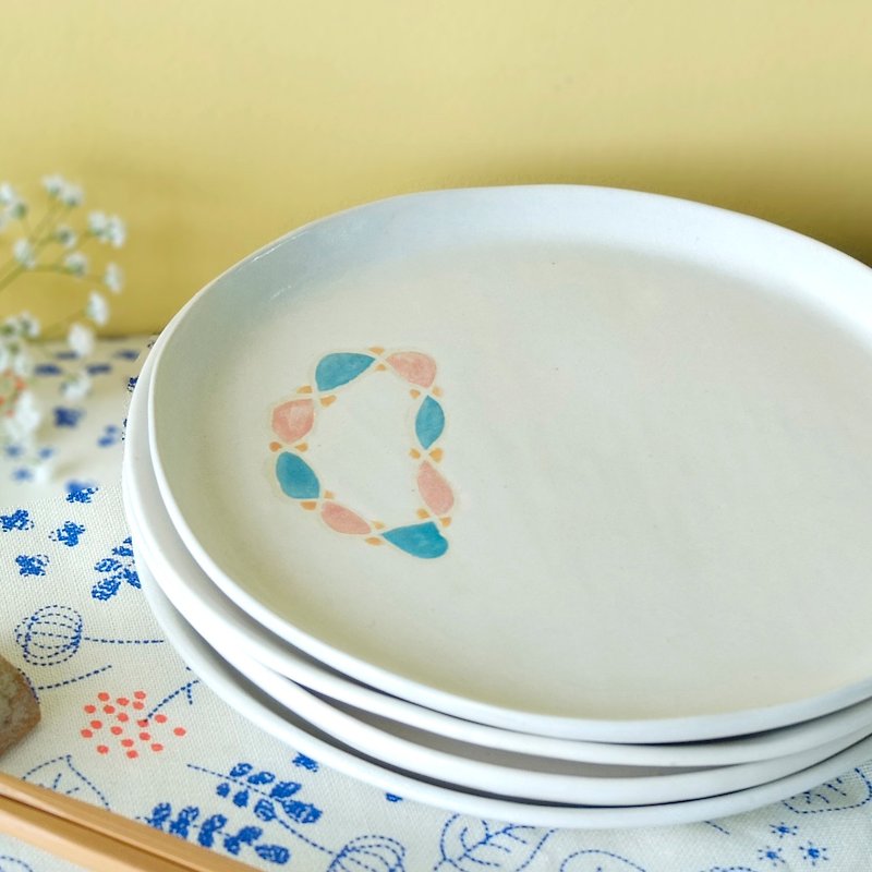 Rotate the circle  Plate / dessert dish / Hand made Limited Edition - จานเล็ก - ดินเผา 