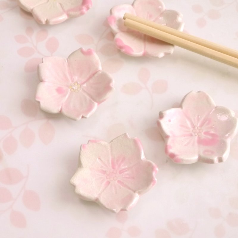 桜の箸置き2個セット - 筷子/筷架 - 陶 粉紅色