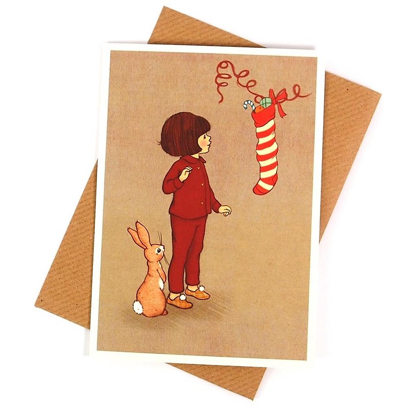 クリスマスストッキングクリスマスカード[1973カードクリスマスシリーズ] - カード・はがき - 紙 多色