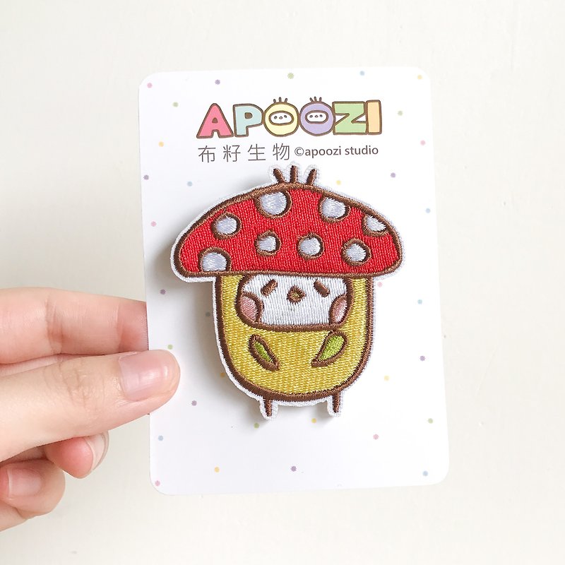 Mushroom Embroidered Patches - Badges & Pins - Thread Red