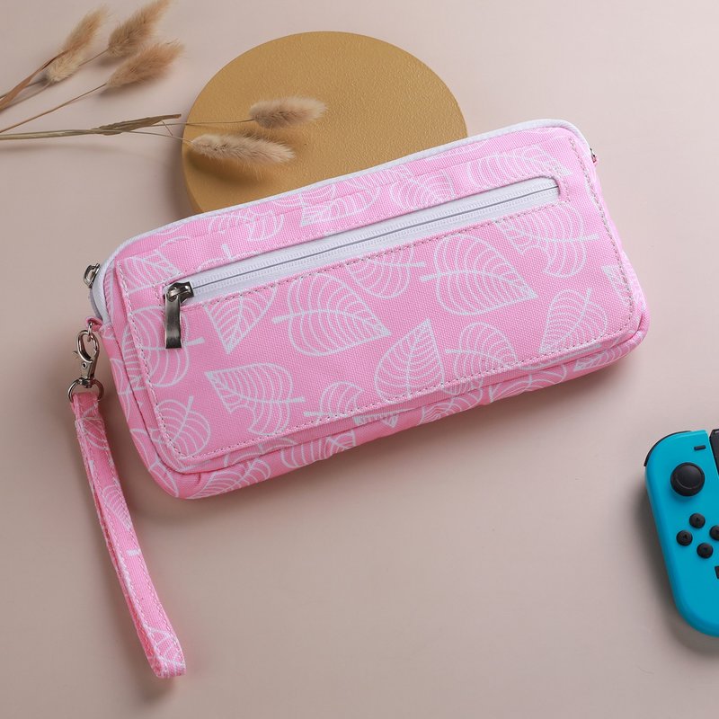任天堂switch 2收納包switch NS2保護包交換機軟包粉色叶子 - 科技小物 - 其他材質 綠色