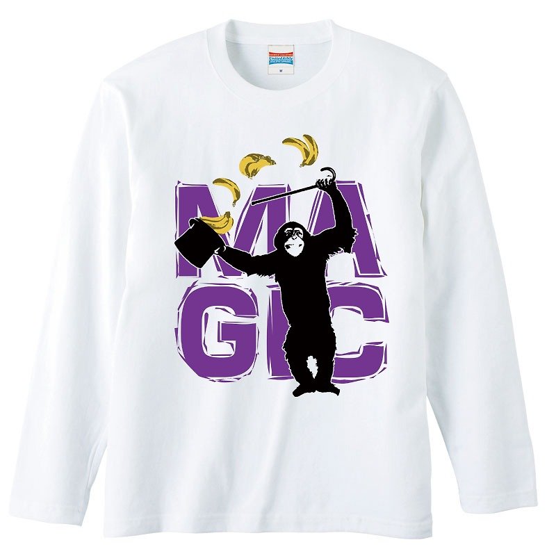 Long sleeve T-shirt / MAGIC (Purple) - Men's T-Shirts & Tops - Cotton & Hemp White