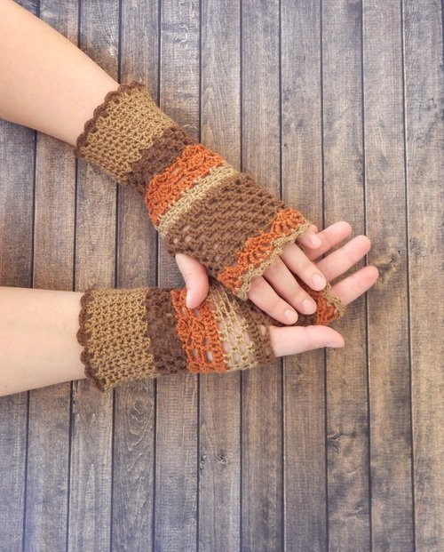 カシミア リストウォーマー 指無し手袋 ブラウン 楽天市場