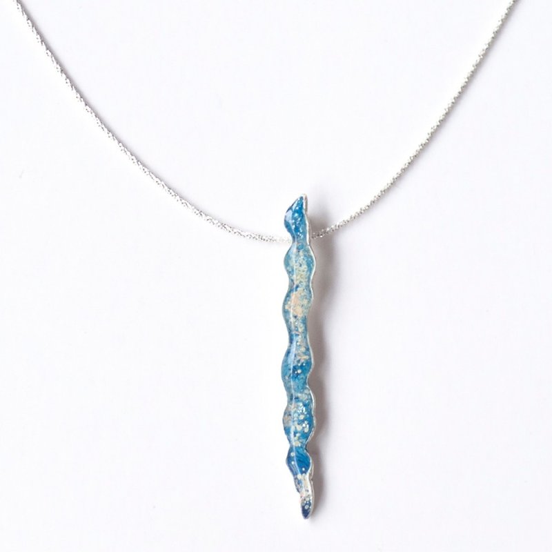 Blue star / necklace + pendant - สร้อยคอ - โลหะ 
