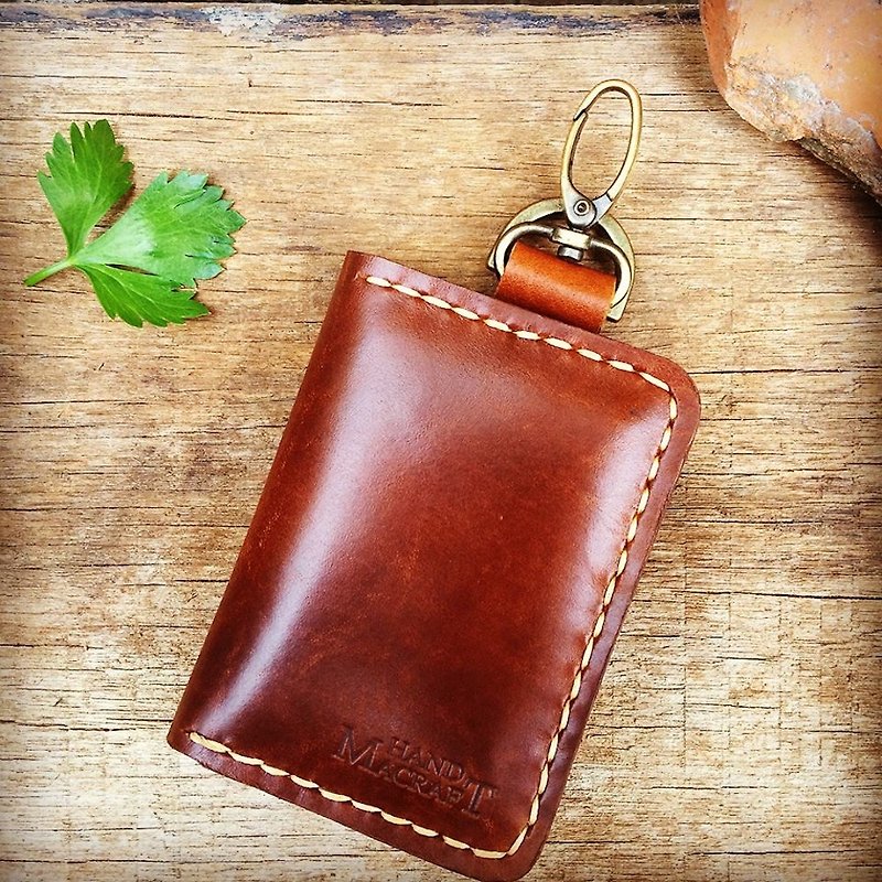 wallet keychain for vehicle 2nd edition  (color brown) - กระเป๋าสตางค์ - หนังแท้ 