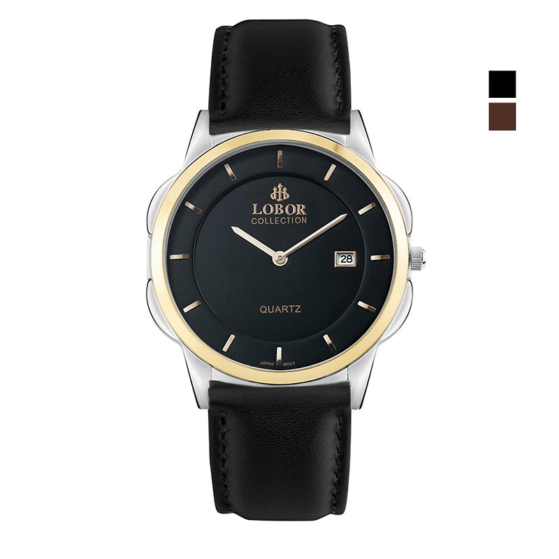 Classy Murray 39mm 日本機芯 不鏽鋼打磨 意大利皮帶 香港製造 LOBOR 中性手錶 - 女錶 - 真皮 黑色