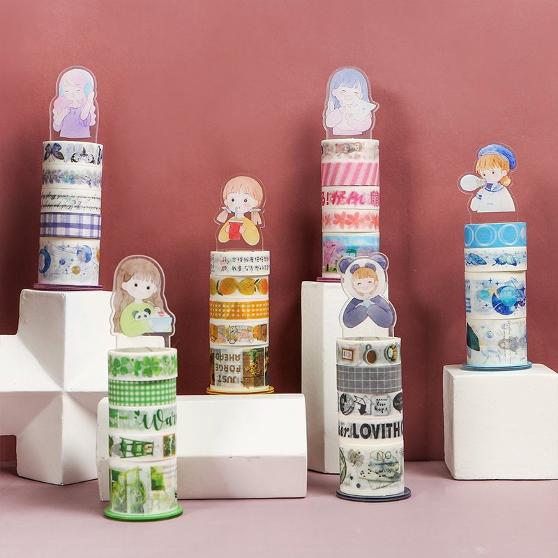 Hisome嗨森 千百種歡喜系列組合裝和紙膠帶 - 紙膠帶/和紙/PET - 紙 多色