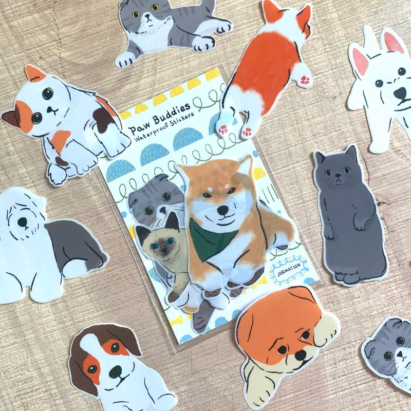 Paw Buddies Stickers - Small Pack (Set of 6) / Choose 6 Stickers of Your Choice - Stickers - Waterproof Material 