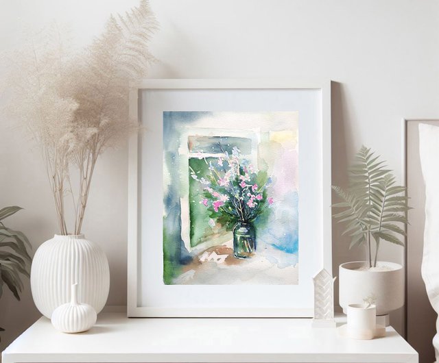 水彩画 女性と花の静物画 花の水彩デッサン ～苦手な静物画～ : 水彩的生活KUROKAWAの透明