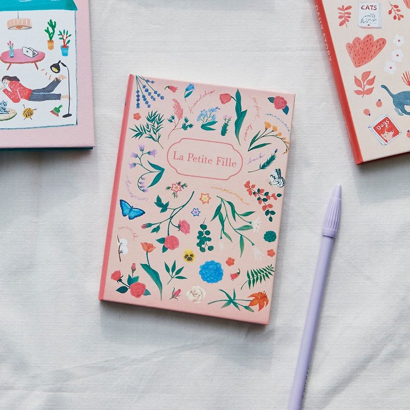 7321 Design Ana horizontal line box - flower powder, 73D74232 - Notebooks & Journals - Paper Pink