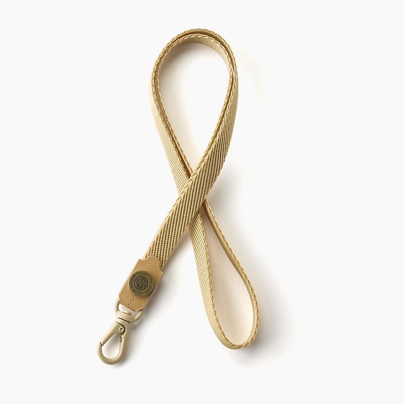 LUSTRE Lightweight and wear-resistant button lanyard made in Japan-Desert - ID & Badge Holders - Polyester Khaki