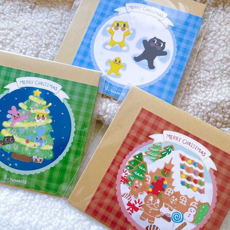 The second generation BubuWorld Merry Christmas Card/3 patterns - Cards & Postcards - Paper 