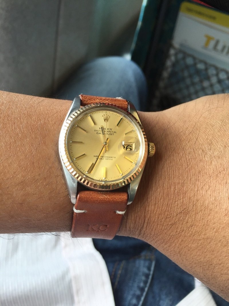 手工牛皮錶帶 簡約款式B 代用錶帶 專用錶帶 真皮錶帶 - 錶帶 - 真皮 咖啡色