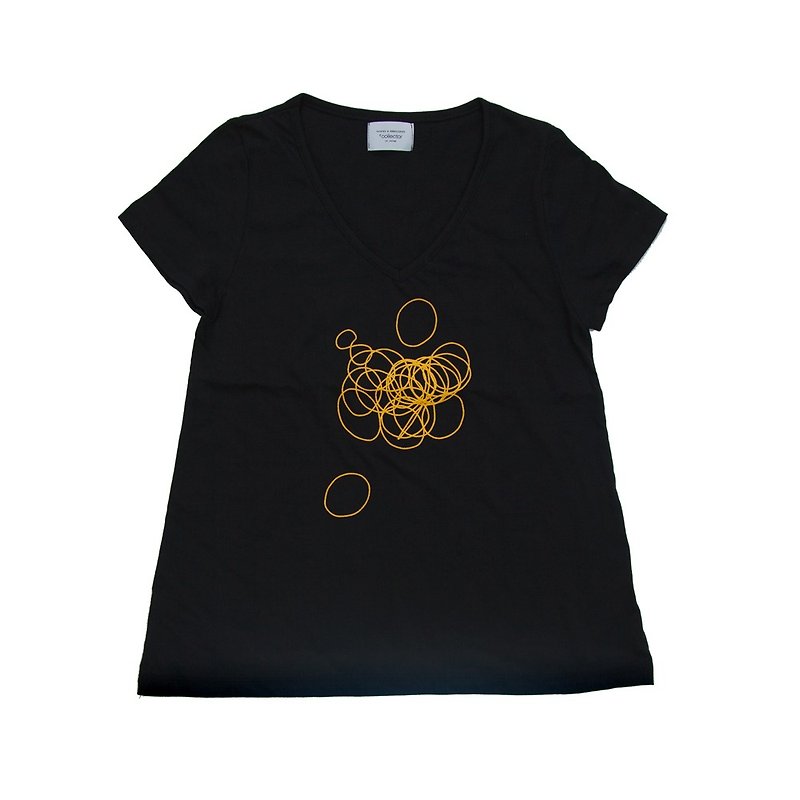 Our original from the body. Rubber band T-shirt Ladies free size Tcollector - Women's T-Shirts - Cotton & Hemp Black