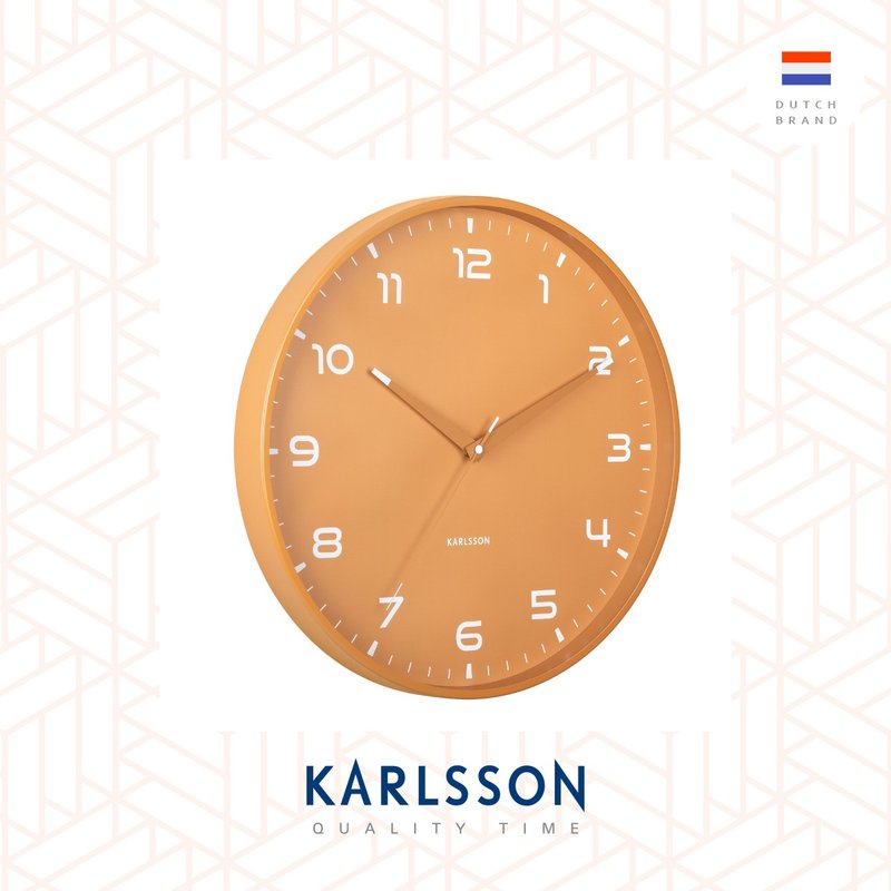 荷蘭Karlsson, Wall clock 40cm Orgullo ochre yellow 掛鐘橘色 - 時鐘/鬧鐘 - 其他金屬 橘色