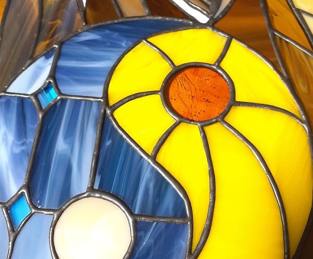 Stained Glass Suncatcher Nice Yellow Cat Tiffany Glass Home Decor -   Australia