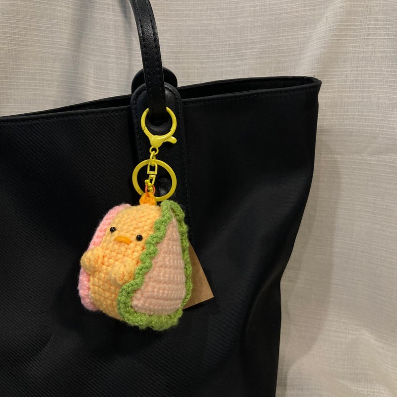 Chicken Sandwich Keychain - 鑰匙圈/鑰匙包 - 棉．麻 橘色