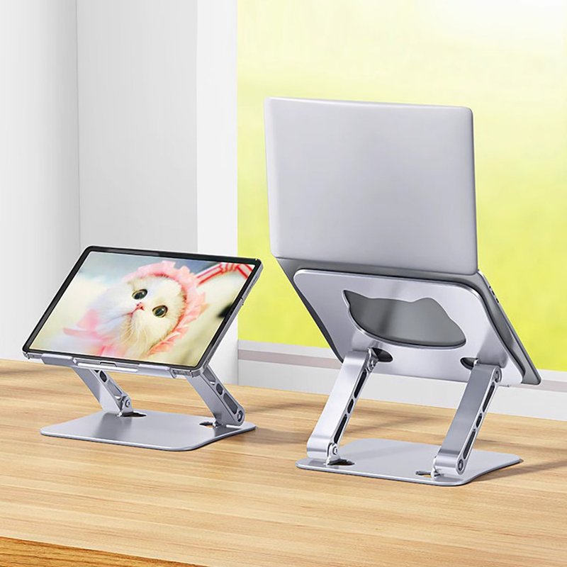 Cute cat shape computer stand tablet stand can be rotated and folded - Phone Stands & Dust Plugs - Other Metals Multicolor