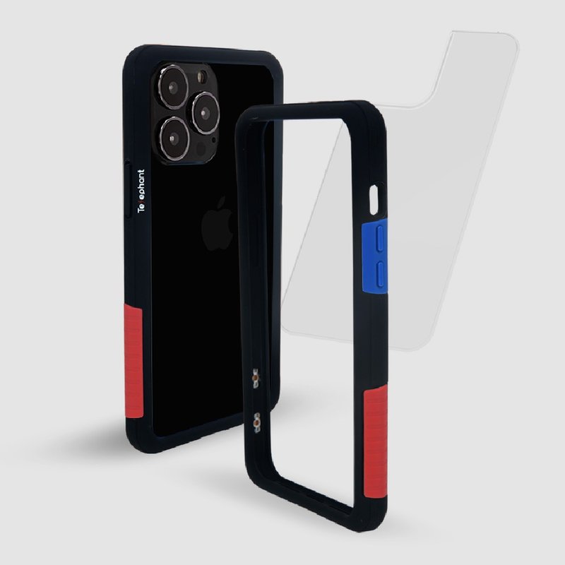 Free brand lanyard iPhone 13 series NMD anti-fouling and anti-fall mobile phone case - black OG - เคส/ซองมือถือ - พลาสติก สีดำ