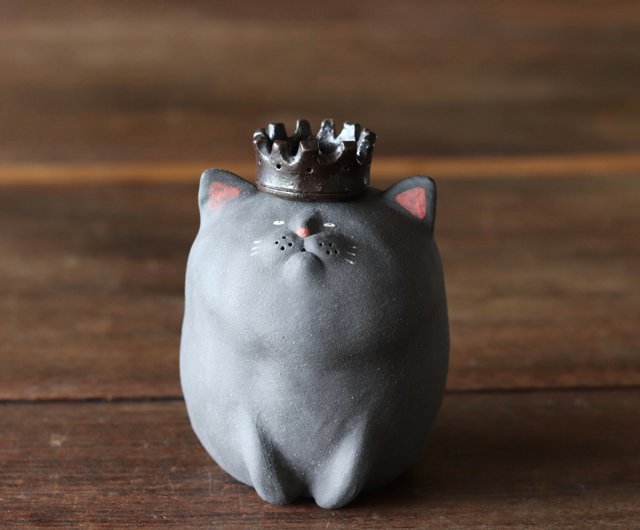 動物一輪挿し 黒猫の王様【受注生産】 - ショップ COCOSTONE 花瓶