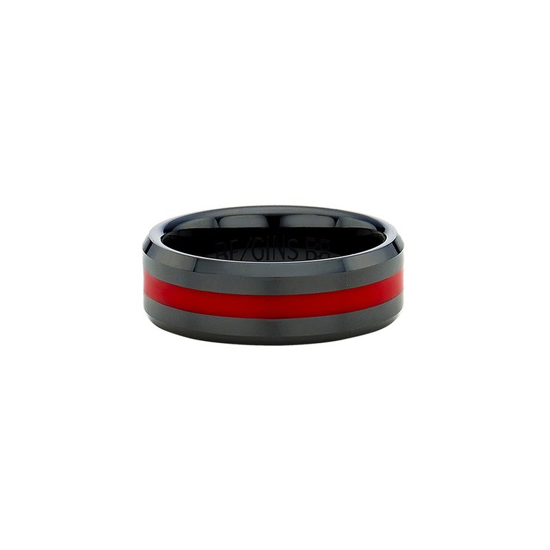 LA LIGNE BLACK RED CERAMIC RING - 戒指 - 瓷 
