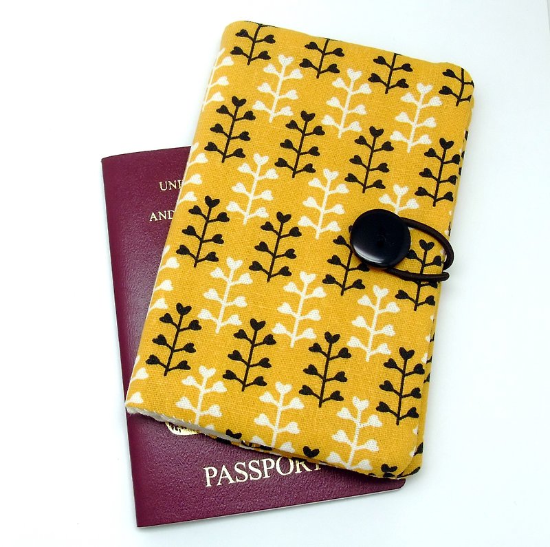 パスポートクロスカバー、保護カバー、パスポートホルダー（PC-1） - パスポートケース - コットン・麻 オレンジ