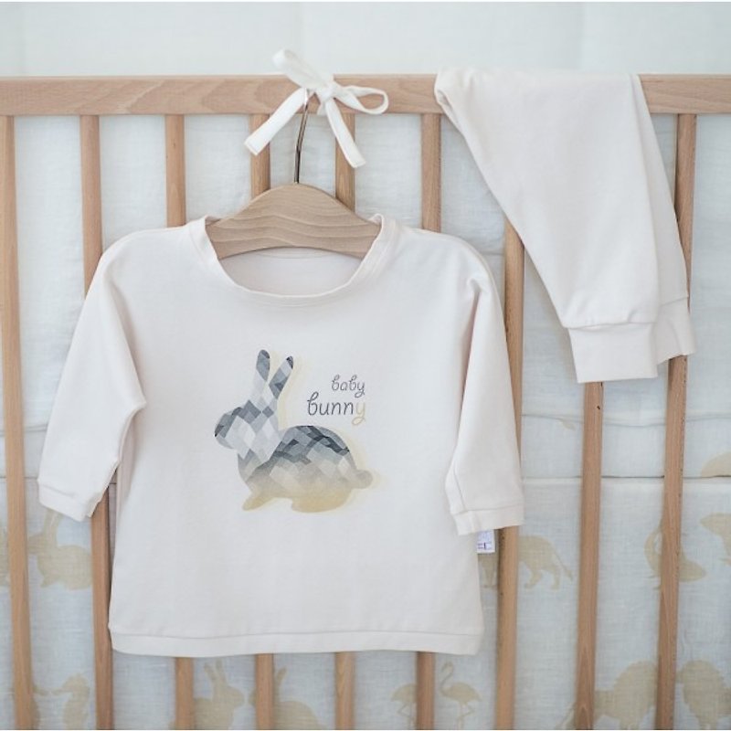 Two piece kids pajamas with rabbit - Other - Cotton & Hemp White