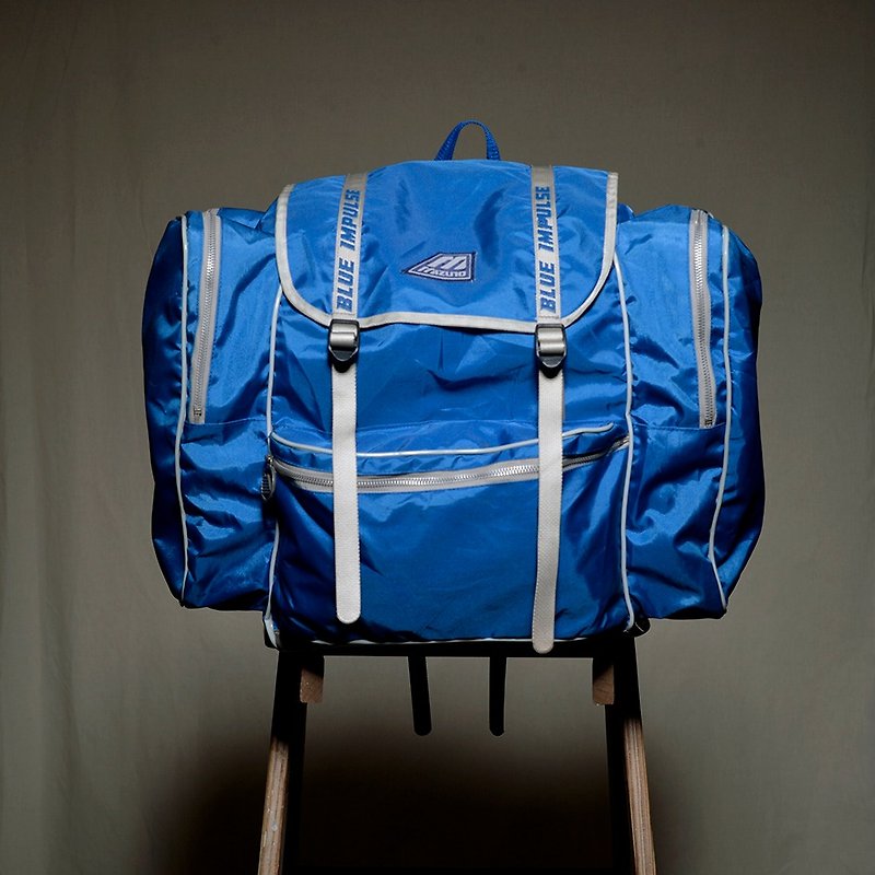 Vintage MIZUNO retro mountaineering bag outdoor vintage - กระเป๋าเป้สะพายหลัง - เส้นใยสังเคราะห์ สีน้ำเงิน