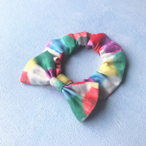 犬貓首輪製作所 蝴蝶結鬆緊項圈 寵物領結 bow tie -- 彩色毛球 綠紅